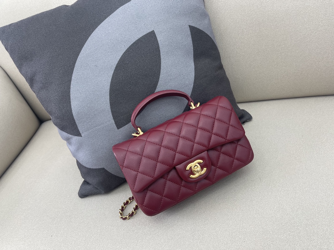 Small Classic Flap Lambskin Handbag Shoulder Bag AS2431 Burgundy